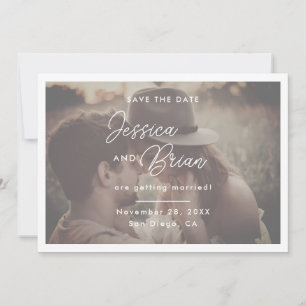 Save The Date Superposition de photo de mariage à l'écriture élé
