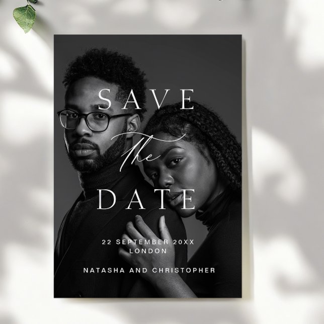 Save The Date Superposition de photo élégante et minimaliste de  (Créateur téléchargé)