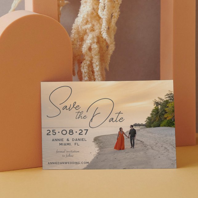 Save The Date Superposition de photos de mariage de destination  (Créateur téléchargé)