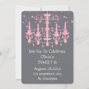 SAVE THE DATE SWEET 16 ANNIVERSAIRE ROSE D'INVITATION