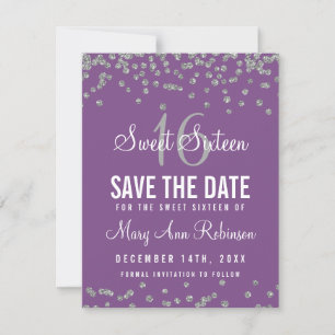 Save The Date Sweet 16 Date de sauvegarde Parties scintillant ar