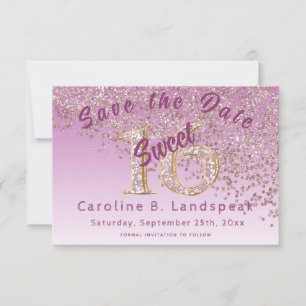 Save The Date Sweet 16 Rose Parties scintillant or Chic Parties