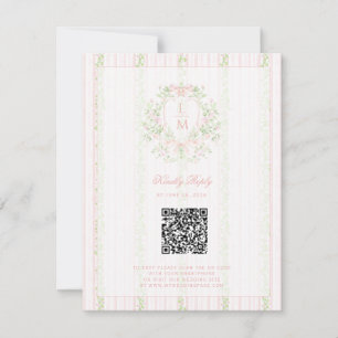 Save The Date Sweet Crest avec rubans roses, Enregistrez la date