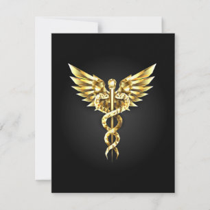 Save The Date Symbole caducee polygonal or