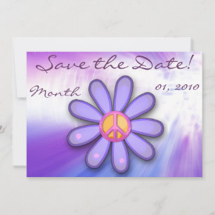 Save The Date Symbole de paix Pretty Pink