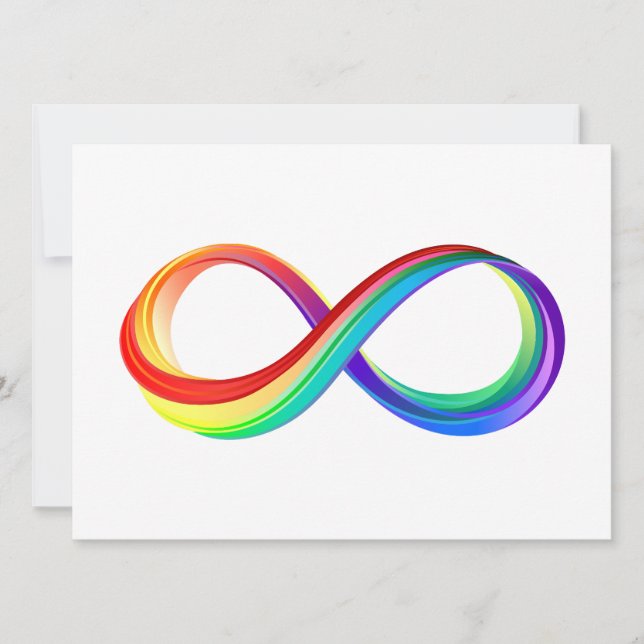 Save The Date Symbole d'infinité arc-en-ciel stratifié (Devant)