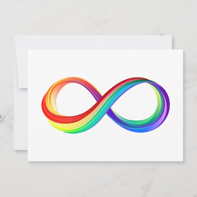 Save The Date Symbole d'infinité arc-en-ciel stratifié (Devant)