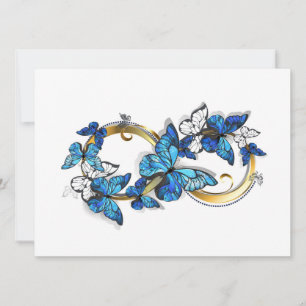 Save The Date Symbole infini de papillons Morpho bleus