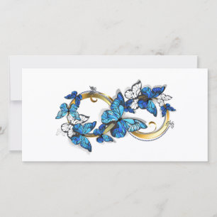 Save The Date Symbole infini de papillons Morpho bleus