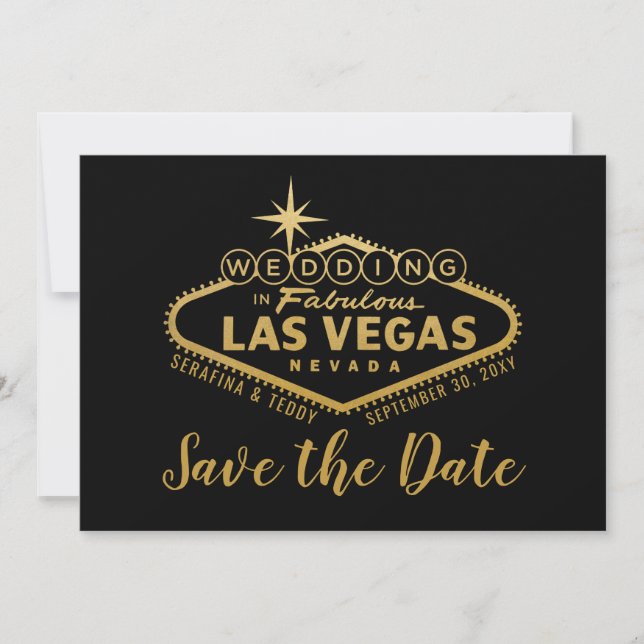 Save The Date SYMBOLE Mariage DE Vegas (Devant)