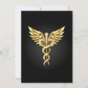 Save The Date Symbole Polygonal Or Caduceus
