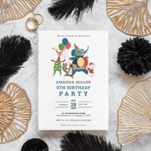 Save The Date Sympa Animal Birthday Party Musique Band Pour Enfa