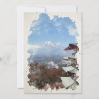 T-shirt d'aquarelle du Mont Fuji Japon