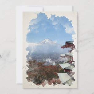 Save The Date T-shirt d'aquarelle du Mont Fuji Japon