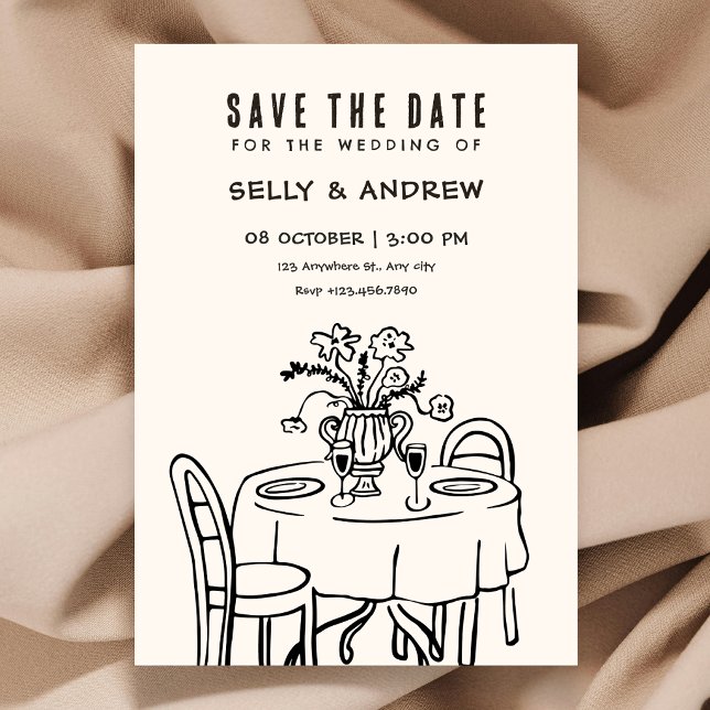 Save The Date Table de mariage romantique pour dîner (Créateur téléchargé)