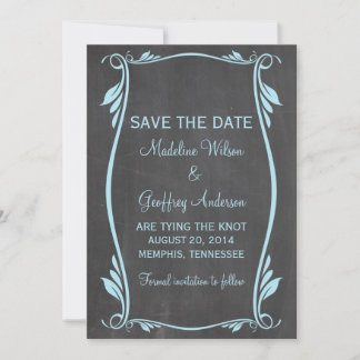 Save The Date Tableau de bord de la couleur bleue Sauvez la date