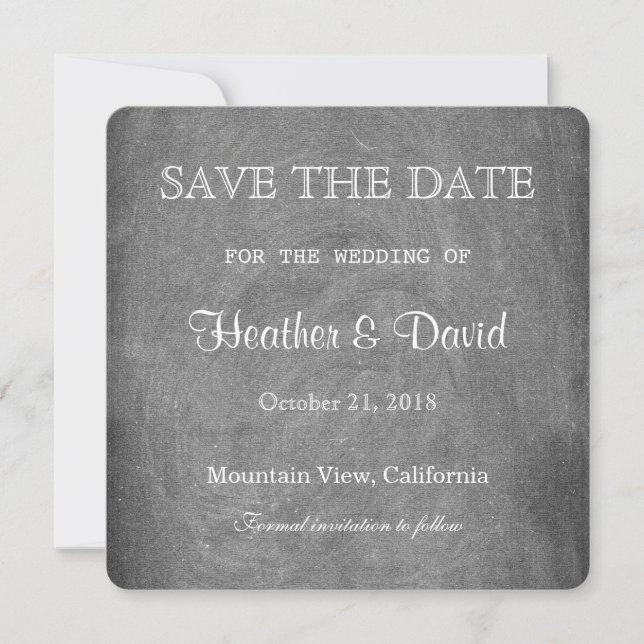 Save The Date Tableau de bord gris Enregistrer la date Faire-par (Devant)