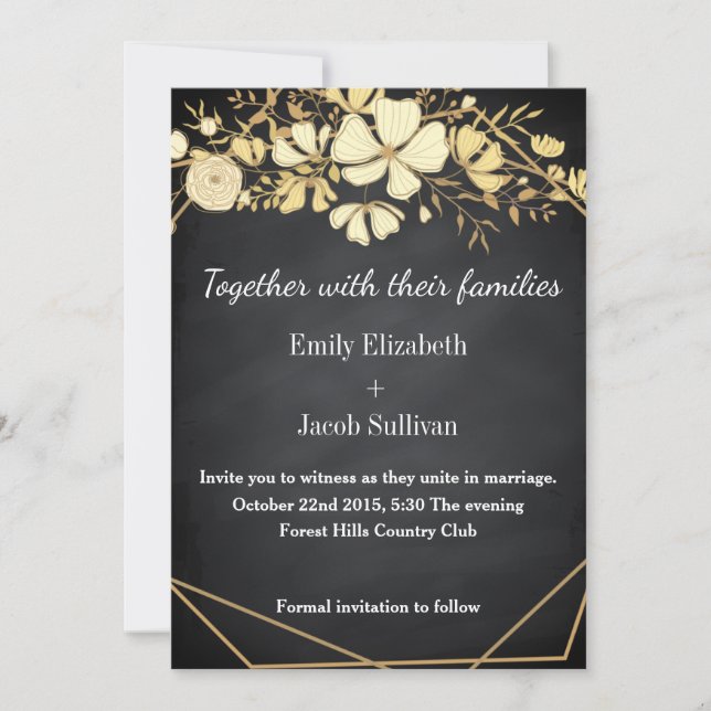Save The Date Tableau Noir Mariage Inspiré De Chalkboard Enregis (Devant)