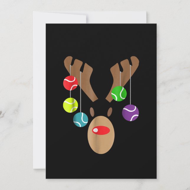 Save The Date Tacky Christmas Tennis Reindeer With Tennis Ball (Devant)