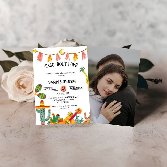 Save The Date Taco 'Bout Love Cactus Engagement (Créateur téléchargé)