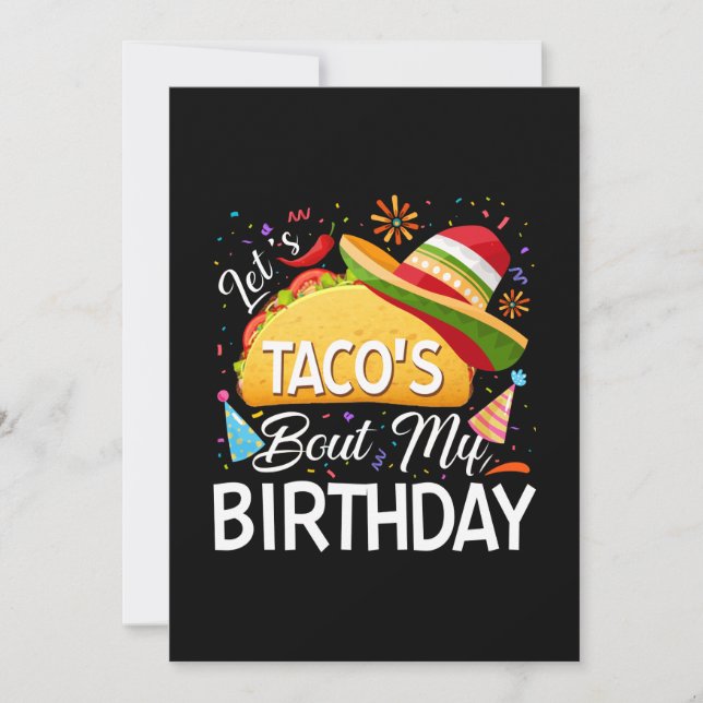 Save The Date Taco 'Bout My Birthday Cinco De Mayo Tacos (Devant)