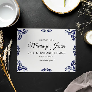 Save The Date Talavera Fleurs Noires Minimaliste Mariage Espagno