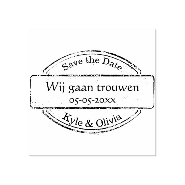 Save the Date Tampon avec noms et date (Impression)