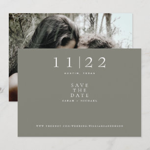Save The Date Taupe Photo Mariage moderne Enregistrer la date