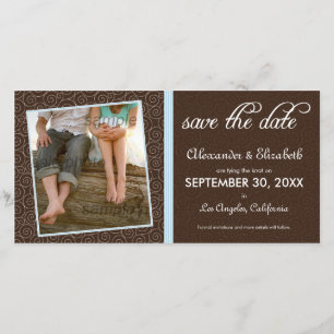 Save The Date {Tba} Le brun Tourbillonnant-q/bleus layette font