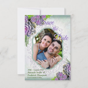 Save The Date Teintes succulentes de SeaGreen, Violet Enregistr