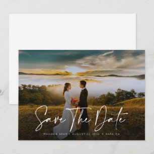 Save The Date Tendance Calligraphie élégante avec photo Enregist