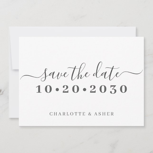 Save The Date Tendance Typographie De Script Simple Enregistrer  (Devant)