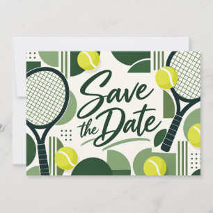 Save The Date Tennis Enregistrez la Date Raquette et Design de B