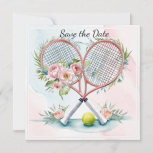 Save The Date Tennis Sauvegarder la date pour le mariage de joue
