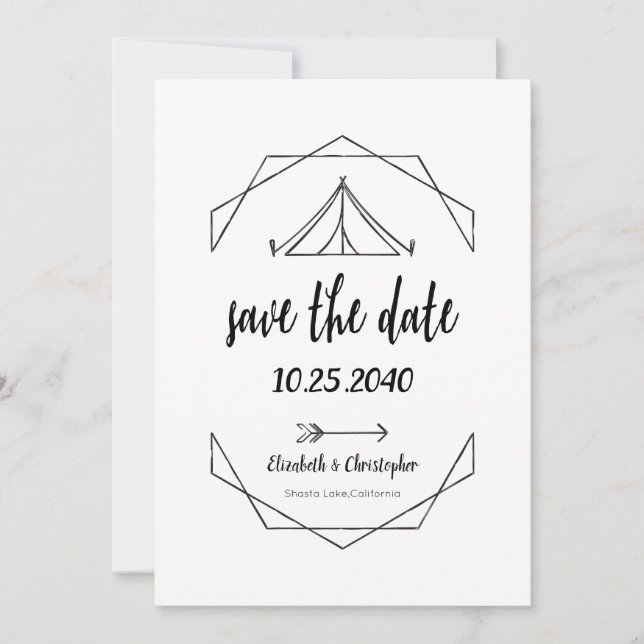 Save The Date Tente de camping Mariage extérieur Économisez la d (Devant)