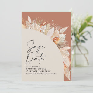 Save The Date Teracotta moderne bohème pampas herbe élégant