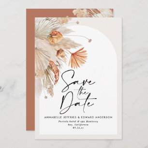 Save The Date Teracotta pampas botanique moderne