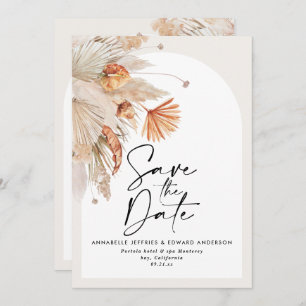 Save The Date Teracotta pampas botanique moderne