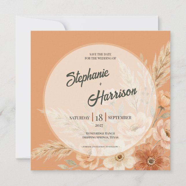 Save The Date Terracotta Bloom Enregistrez la Date (Devant)