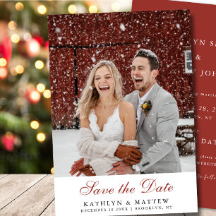 Save The Date Terracotta Blush rose floral Pine d'hiver Mariage