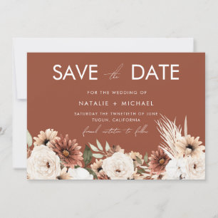 Save The Date Terracotta Boho Été et Mariage de automne