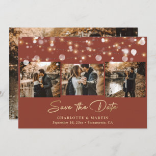 Save The Date Terracotta et Gold Mariage 4 Photo Enregistrer la 