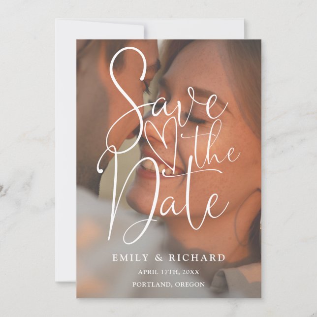 Save The Date Terracotta Mariage 2 Photo Élégant Script (Devant)