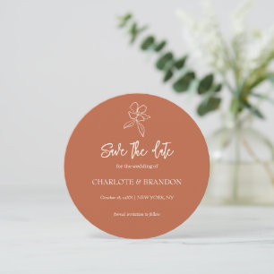 Save The Date Terracotta Mariage Floral Minimal Enregistrer La D