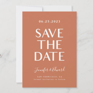 Save The Date Terracotta Mariage Moderne Enregistrer La Date