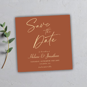 Save The Date Terracotta Moderne minimaliste Mariage élégant