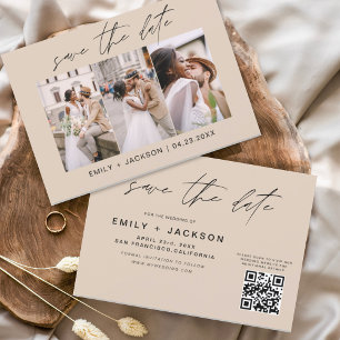 Save The Date Terracotta QR Code Enregistrer la date Modern 3 Ph