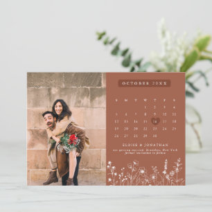 Save The Date Terracotta Rustic Floral Fall Fleur sauvage Photo