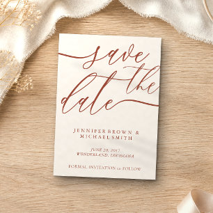 Save The Date Terracotta Save Date Photo Calligraphie
