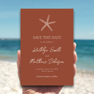 Save The Date Terracotta Starfish Beach Destination Mariage